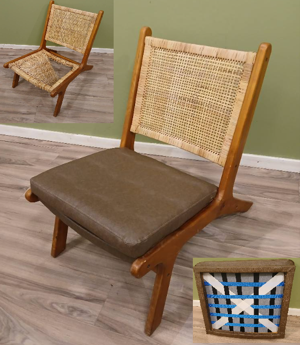 Custom cushion for a rattan chair