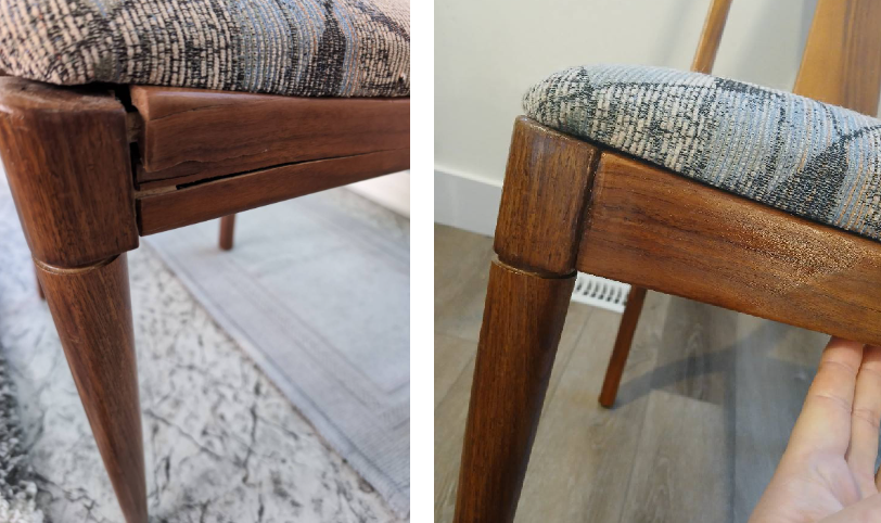Antique chair broken tendon fix