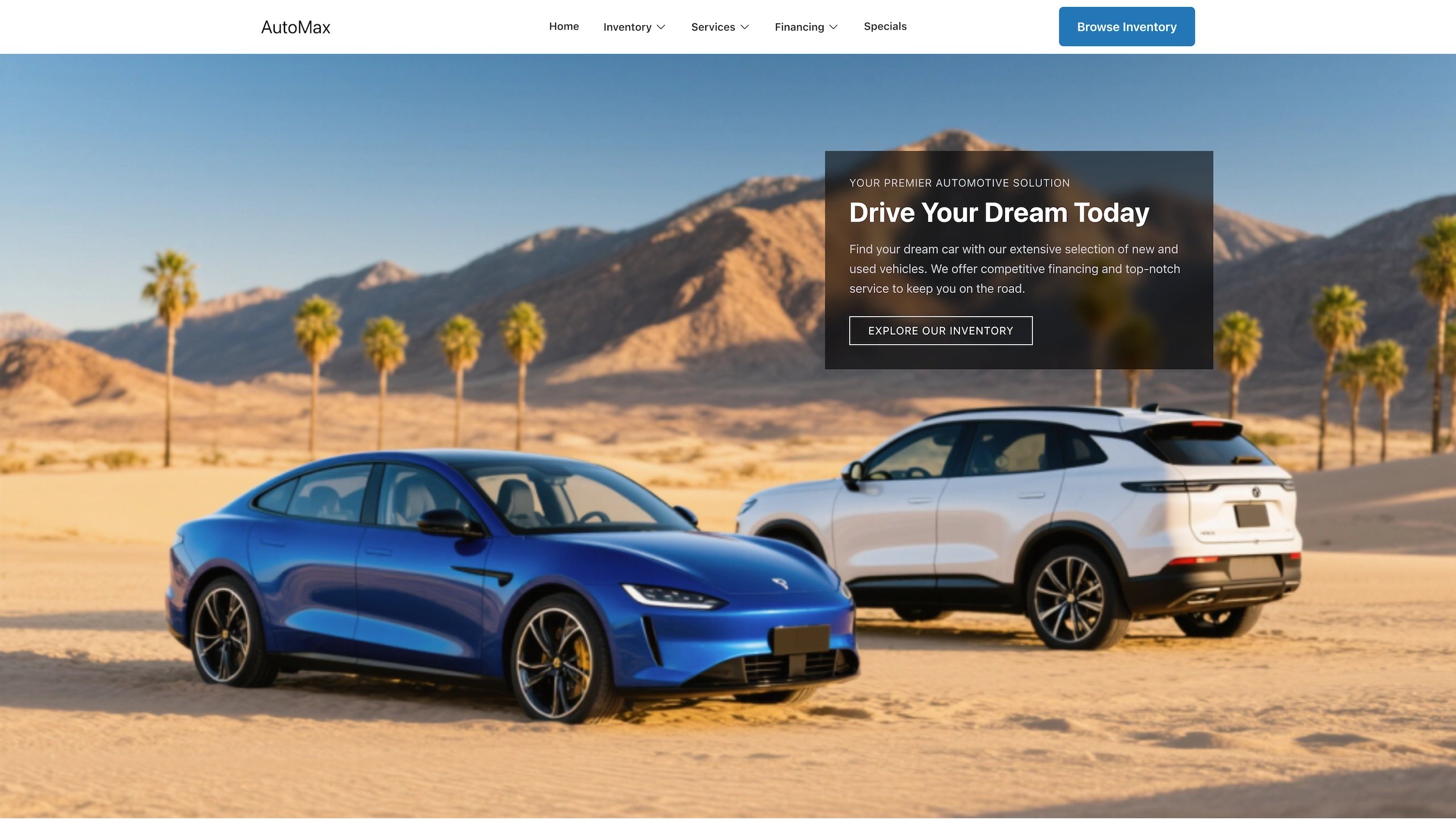 Preview of Automotive Dealership Website